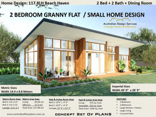 2 Bedroom Home Plan:117.8LH Beach Haven